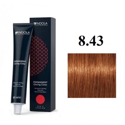 Стійка перманентна крем-фарба indola 8.43 Світлий мідний блонд золотистий 60 мл