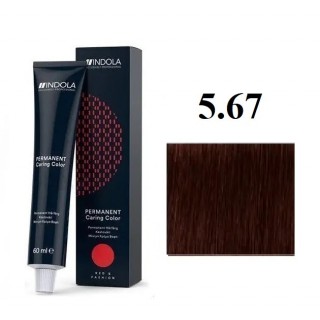 Стійка перманентна крем-фарба indola 5.67 Світлий коричневий червоний фіолетовий 60 мл