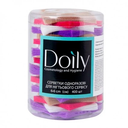 Серветки в тубі Doily 6*6 400 шт різнокольорові