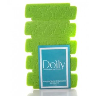 Розділювачі педикюрні делікатні Doily (5 пар/пач ціна за 1 шт) лайм