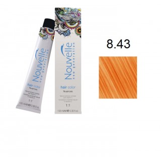 Фарба для волосся Nouvelle Hair Color 8.43 світло-мідний золотисто-коричневий 100 мл