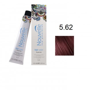 Крем-фарба для волосся Nouvelle Hair Color 5.62 світлий червоний матово-коричневый100 мл