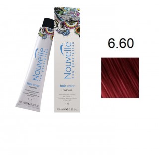 Фарба для волосся Nouvelle Hair Color 6.60 глибокий темно-червоний русявий 100 мл