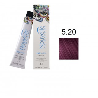 Фарба для волосся Nouvelle Hair Color 5.20 світло-фіолетовий коричневий 100 мл