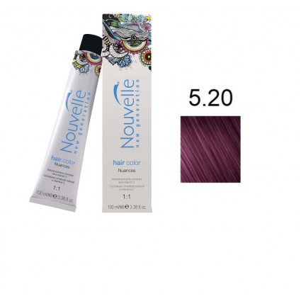 Фарба для волосся Nouvelle Hair Color 5.20 світло-фіолетовий коричневий 100 мл