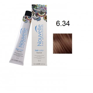 Фарба для волосся Nouvelle Hair 6.34 темно-золотистий мідно-русявий 100 мл