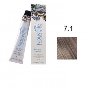 Фарба для волосся Nouvelle Hair Color 7.1 середньо-русявий попелястий 100 мл