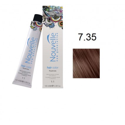 Фарба для волосся Nouvelle Hair Color 7.35 середньо-золотистий русявий червоного дерева 100 мл