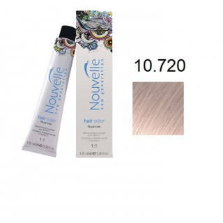 Фарба для волосся Nouvelle Hair Color 10.720 платиновий коричнево-фіолетовий блондин 100 мл