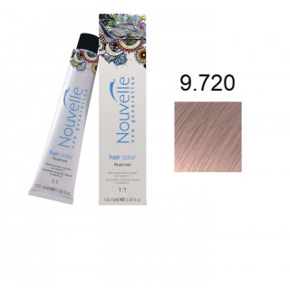 Фарба для волосся Nouvelle Hair Color 9.720 дуже світлий коричнево-фіолетовий блондин 100 мл