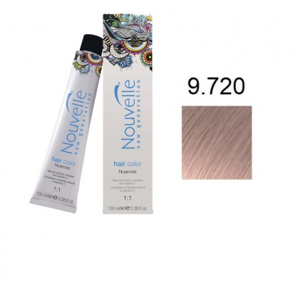 Фарба для волосся Nouvelle Hair Color 9.720 дуже світлий коричнево-фіолетовий блондин 100 мл Фарба для волосся Nouvelle Hair Color 9.720 дуже світлий коричнево-фіолетовий блондин 100 мл