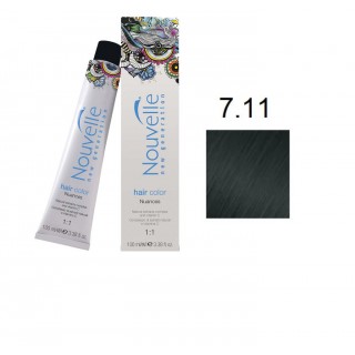 Крем-фарба для волосся Nouvelle Hair Color 7.11 насичений попелястий блонд 100 мл