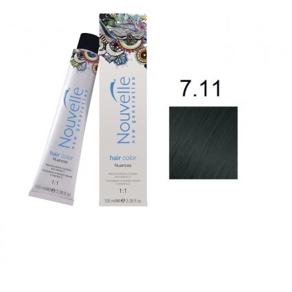Крем-фарба для волосся Nouvelle Hair Color 7.11 насичений попелястий блонд 100 мл Крем-фарба для волосся Nouvelle Hair Color 7.11 насичений попелястий блонд 100 мл