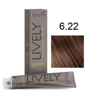Крем-фарба для волосся безаміачна Nouvelle Lively Hair Color 6.22 Золотистий темний блонд 100 мл