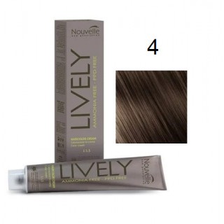 Крем-фарба для волосся безаміачна Nouvelle Lively Hair Color 4 Каштановий 100 мл