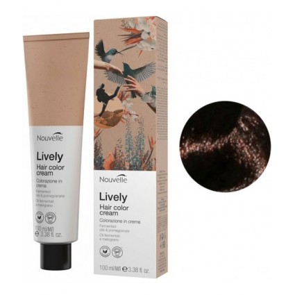 Фарба без аміаку Nouvelle Lively Hair Color 4.7 Коричневий каштан 100 мл