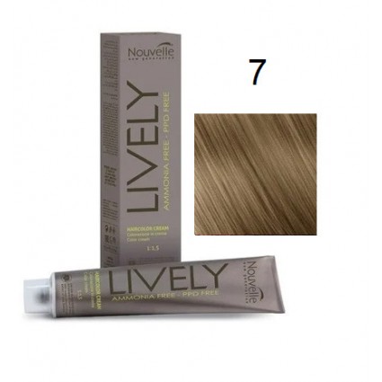 Крем-фарба для волосся безаміачна Nouvelle Lively Hair Color 7 Блонд 100 мл