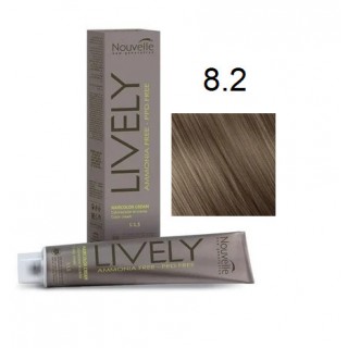 Крем-фарба для волосся безаміачна Nouvelle Lively Hair Color 8.2 Світло-бежевий блонд 100 мл