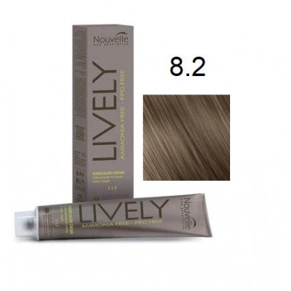 Крем-фарба для волосся безаміачна Nouvelle Lively Hair Color 8.2 Світло-бежевий блонд 100 мл