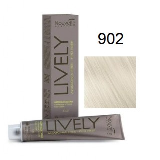 Крем-фарба для волосся безаміачна Nouvelle Lively Hair Color 902 Перламутровий Ультра-Світлий Блонд 100 мл