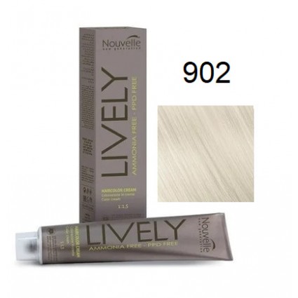 Крем-фарба для волосся безаміачна Nouvelle Lively Hair Color 902 Перламутровий Ультра-Світлий Блонд 100 мл Крем-фарба для волосся безаміачна Nouvelle Lively Hair Color 902 Перламутровий Ультра-Світлий Блонд 100 мл