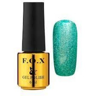 Гель-лак F.O.X Gel Polish Gold Platinum 004 зелено-бірюзовий металізований мікроблеск 6 мл