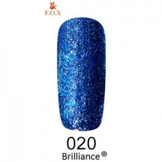 Гель-лак F.O.X gel-polish Brilliance 020 яскравий синій 6 мл