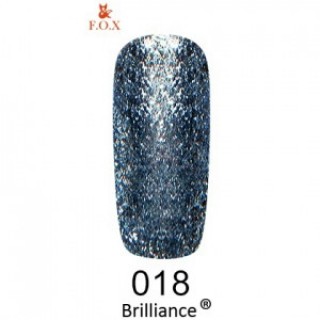 Гель-лак F.O.X gel-polish Brilliance 018 приглушений синій 6 мл