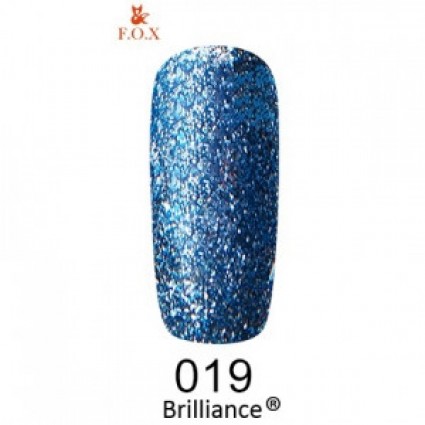 Гель-лак F.O.X gel-polish Brilliance 019 темно-блакитний 6 мл