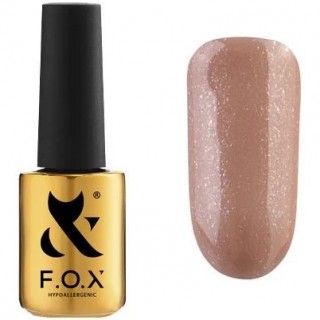 Гель-лак F.O.X gel-polish gold Diamond 001 тілесний нюд зі сріблястими шимерами 7 мл