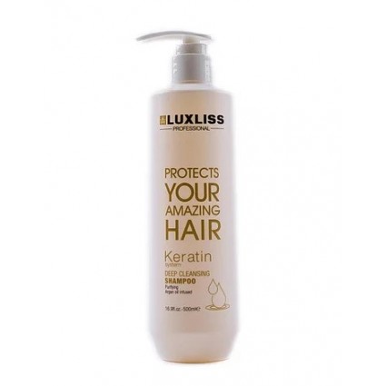 Шампунь очисний із кератином LuxLiss Keratin Deep cleansing Shampoo 500 мл