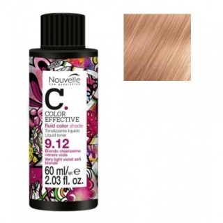 Демиперманентный барвник Nouvelle Liquid Toner 9.12 Дуже світлий блондин, попелясто-фіолетовий 60 мл