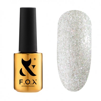 Гель-лак F.O.X gel-polish gold Hangover 001 срібло з блискітками 7 мл