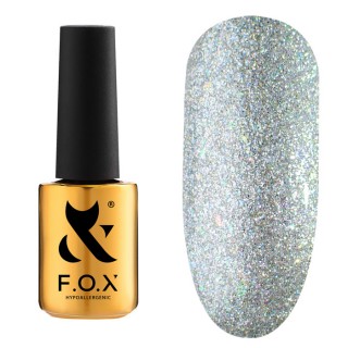 Гель-лак F.O.X gel-polish gold Hangover 006 срібло з голографічним шимером 7 мл