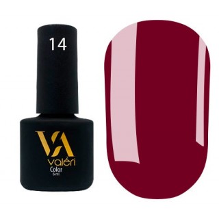 Гель-лак Valeri Color 014 винно-бордовий 6 мл