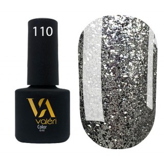 Гель-лак Vaлерi Color 110 Срібло з блискітками 6 мл