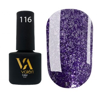 Гель-лак Vaлерi Color 116 Бузковий зі сріблястими блискітками 6 мл