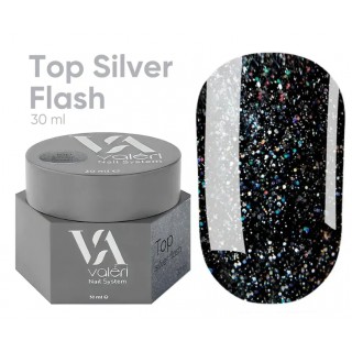 Світловідбиваючий топ із сріблястими частинками Valeri Top Silver Flash 30 мл