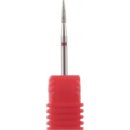 Фреза алмазна Nail Drill Циліндр стрілчастий кінець 249 018R 1.8 мм червона