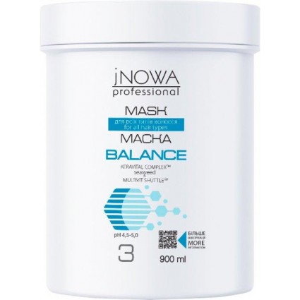 Маска Баланс для всіх типів волосся з антистатичним ефектом jNOWA Professional Balance Mask 900 мл