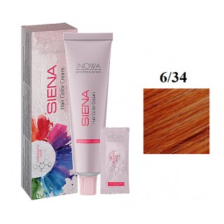 Крем-фарба для волосся jNOWA Professional Siena Chromatic Save 6/34 Темний тиціан 90 мл