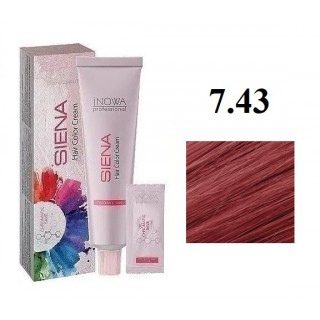 Крем-фарба для волосся jNOWA Professional Siena Chromatic Save 7/43 Вогняно-червоний 90 мл