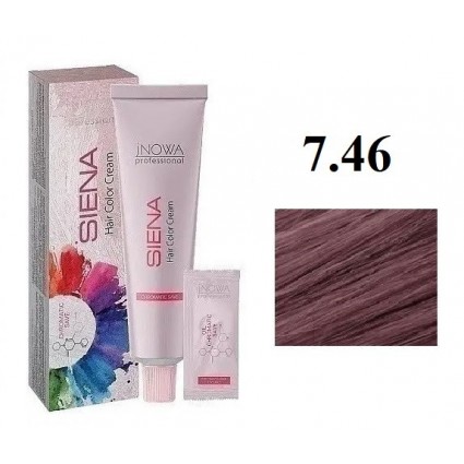 Крем-фарба для волосся jNOWA Professional Siena Chromatic Save 7/46 Яскравий рубін 90 мл