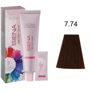 Крем-фарба для волосся jNOWA Professional Siena Chromatic Save 7/74 Дуже світлий палісандр 90 мл