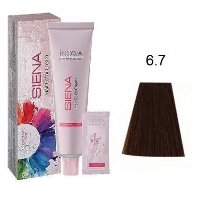 Крем-фарба для волосся jNOWA Professional Siena Chromatic Save 6/7 Капучіно 90 мл