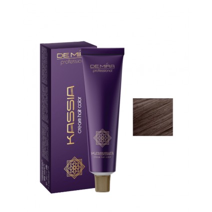 Стійка крем-фарба для волосся DeMira Professional Kassia 6/71 Темно-русявий коричнево-попелястий 90 мл