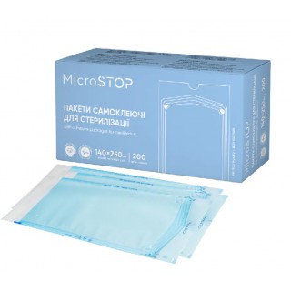 Пакети самоклеючі Microstop для стерилізації в автоклаві 140х250 мм 200 шт